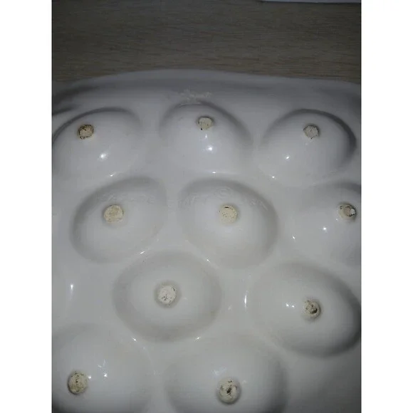 Treasure Craft Chicken Shaped Serving Platter Deviled Eggs Easter USA Vintage - Picture 12 of 13